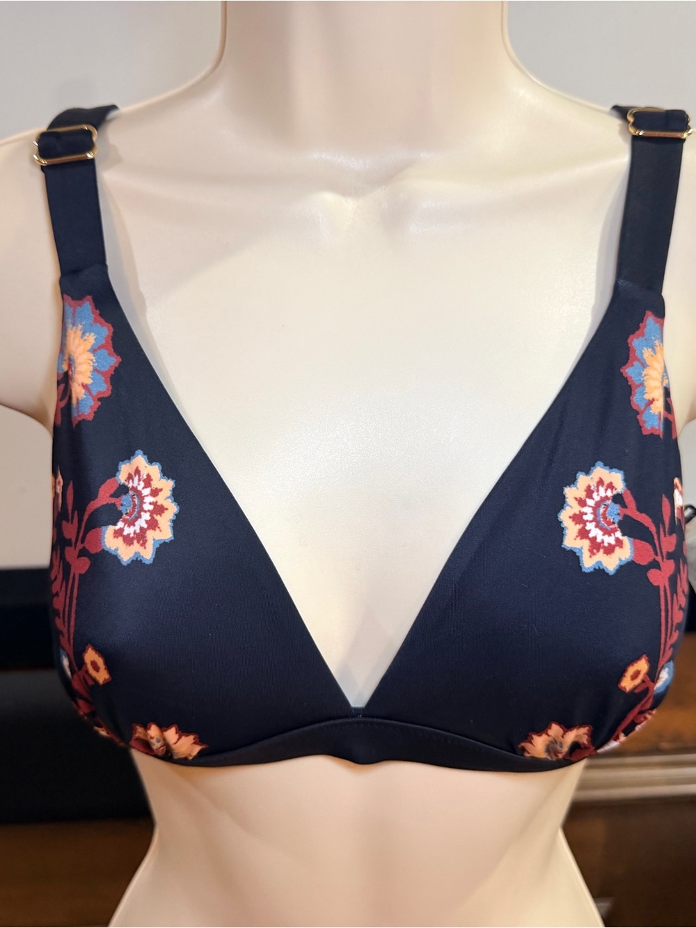 NWT Cleobella Black Floral Triangle Bikini Top